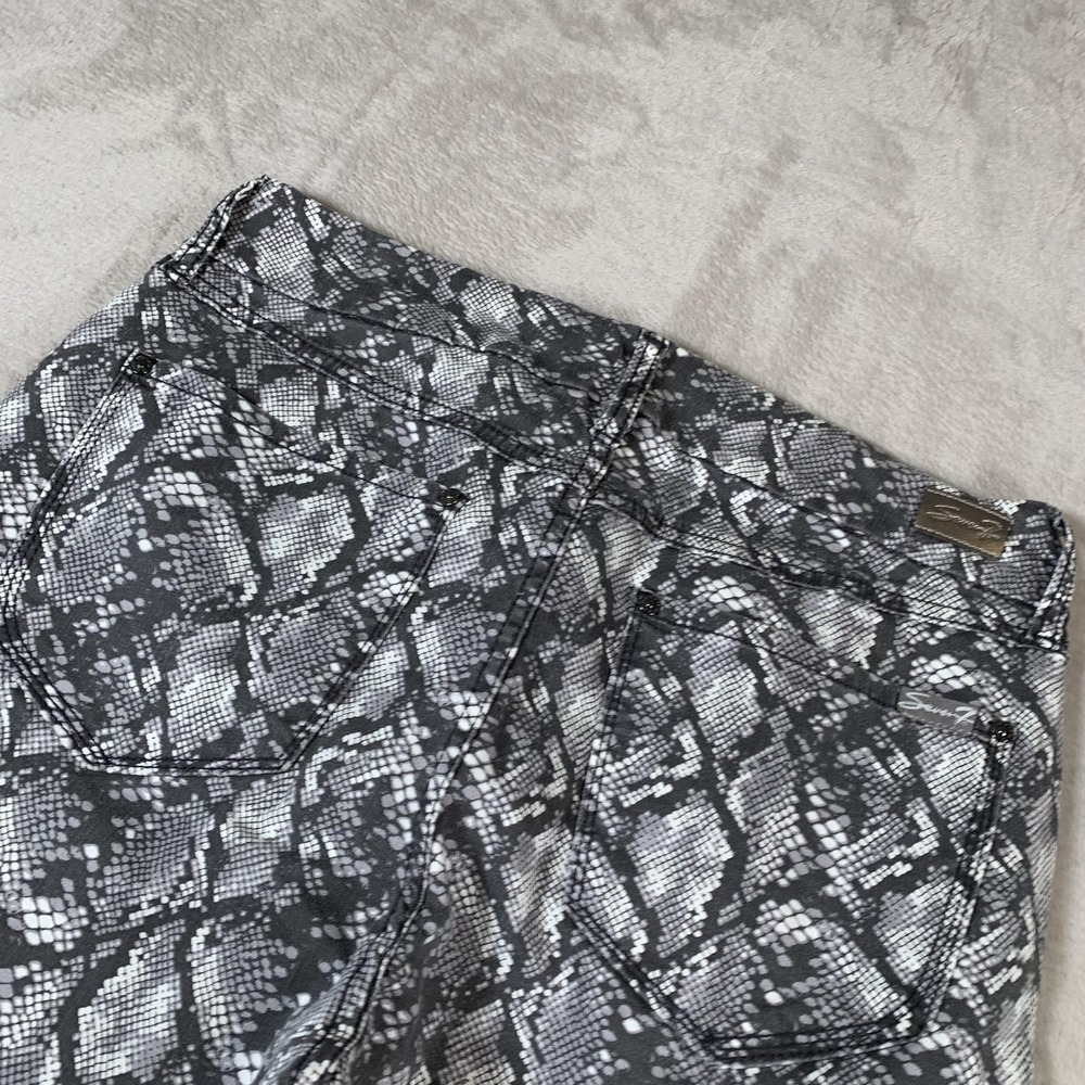Seven7 Pants Womens 12 Snakeskin Print High Rise Skinny‎ Jeans Tummyless Stretch - Picture 12 of 13